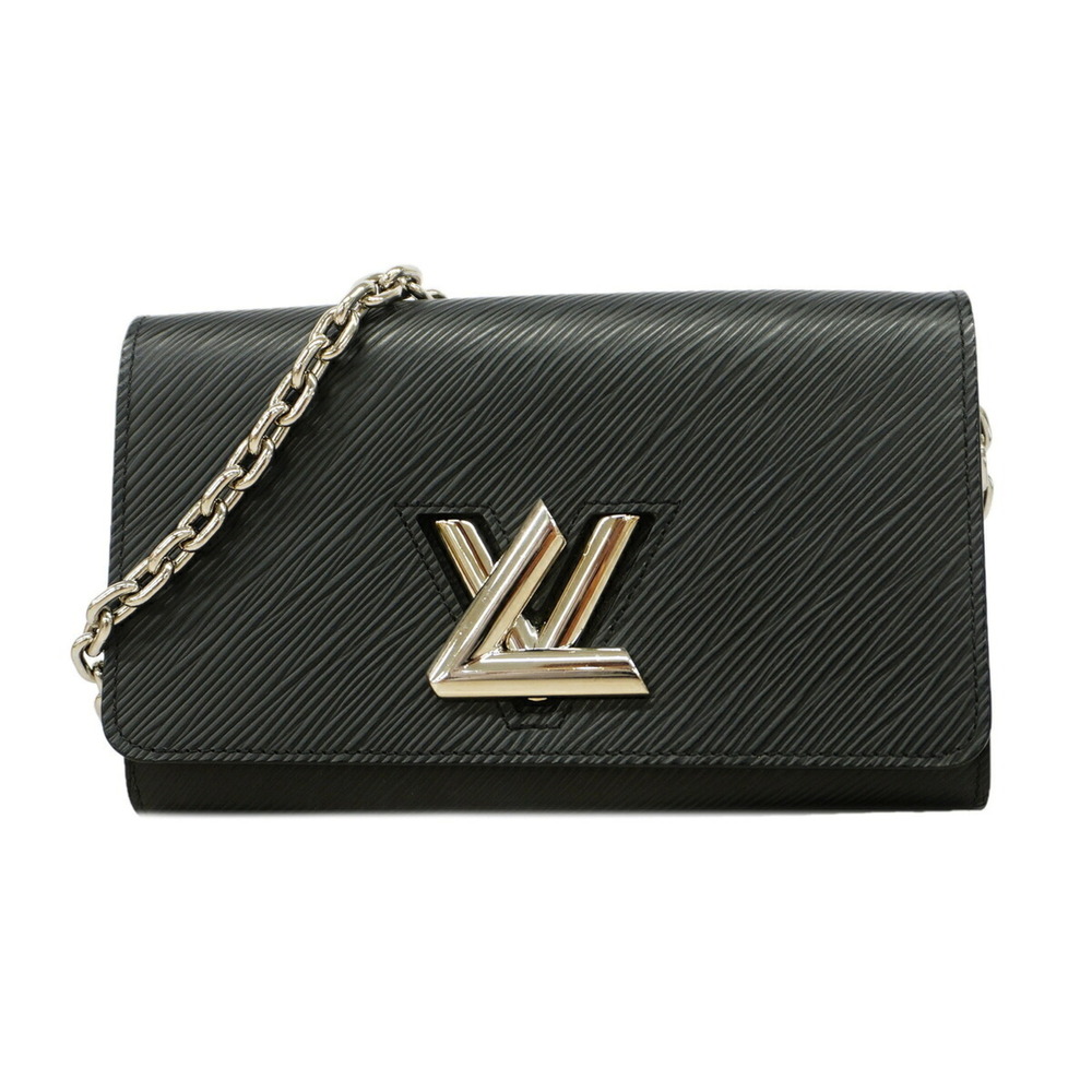 Louis Vuitton Epi Leather Portefeuille Twist Chain Wallet, M62038, Black, Wom...